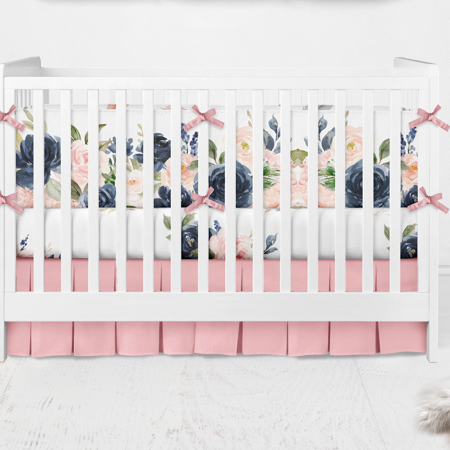 Blush floral nursery crib bedding boho crib bedding set Etsy