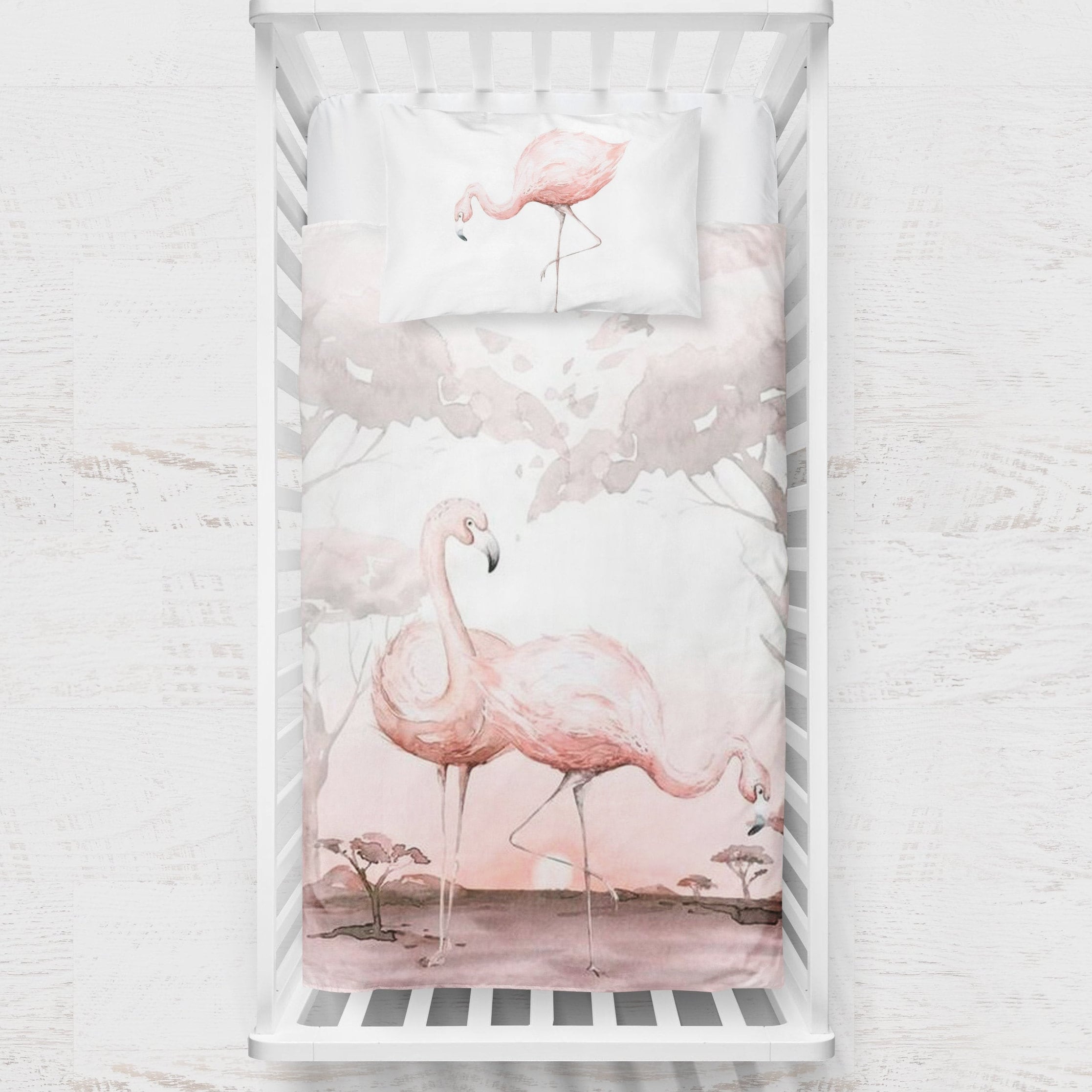 Flamingo Crib Bedding Set Baby Bedding Crib Sheets Flamingo Etsy