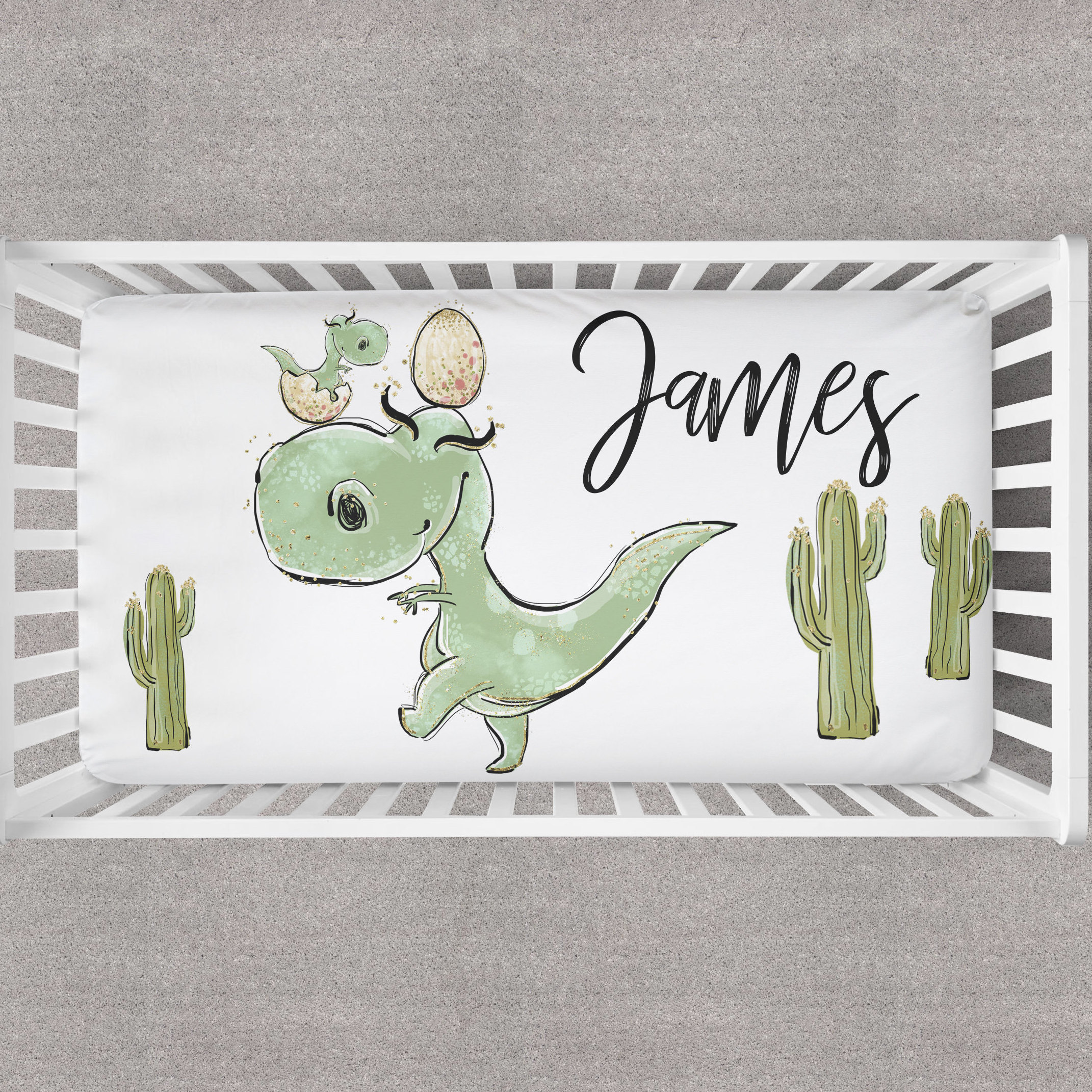 Dinosaur crib bedding set Dinosaur Nursery green Baby Etsy