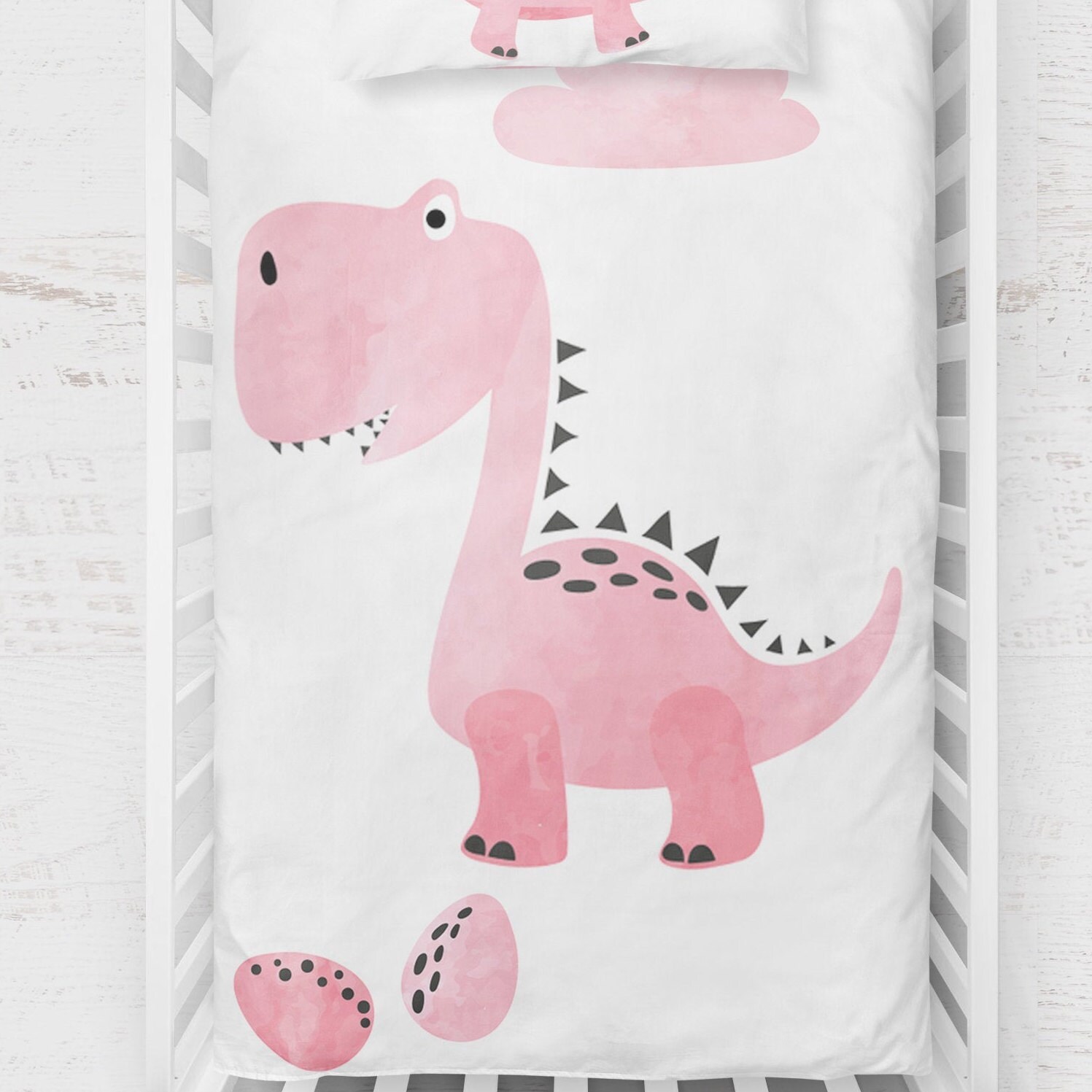 Dinosaur bedding set pink girl dinosaur crib sheets pink Etsy