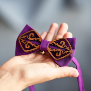 Wooden purple bow tie Groomsmen bowties for men Handmade bow ties for men