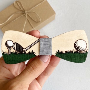 Nœud papillon en bois personnalisé : cadeau de golfeur pour mariage