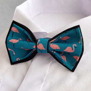 Flamingo bow tie Groom bow tie Tropical wedding bow ties for men