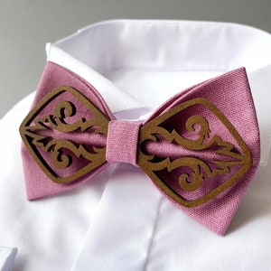 Wooden Chianti Bow Tie: Groomsmen proposal gifts , Pocket Square Set