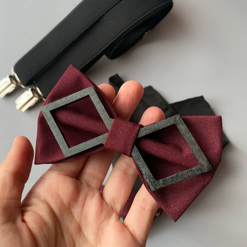 burgundy bow ties
