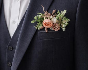 Set mit Ansteckblumen für die Tasche, Hochzeitsaccessoires für den Bräutigam, Fliege für den Trauzeugen, Handgelenkschmuck, rosafarbene Hochzeitsblumen