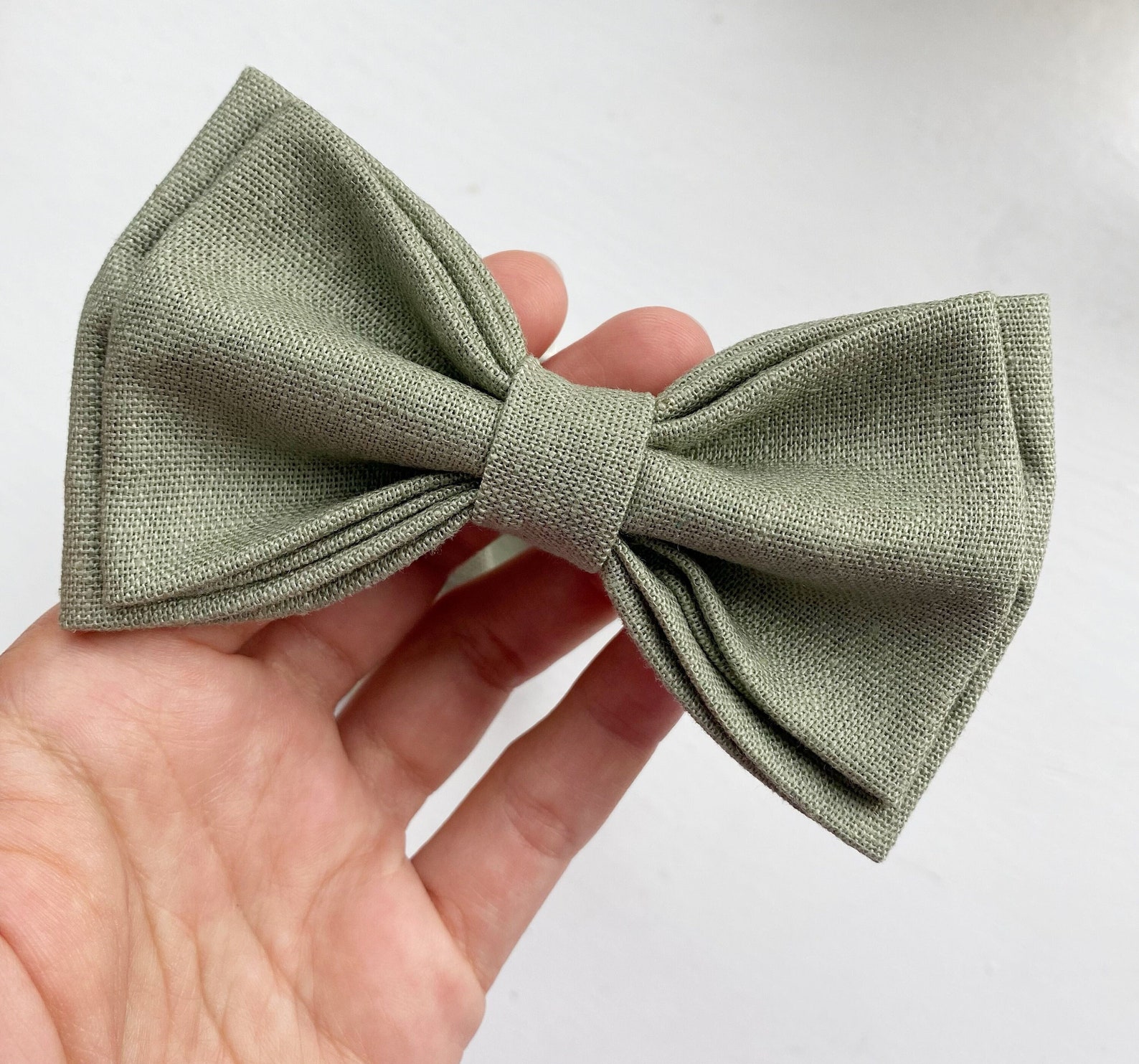 Dusty sage bow tie Wedding Linen bow tie Groomsmen bow tie Etsy