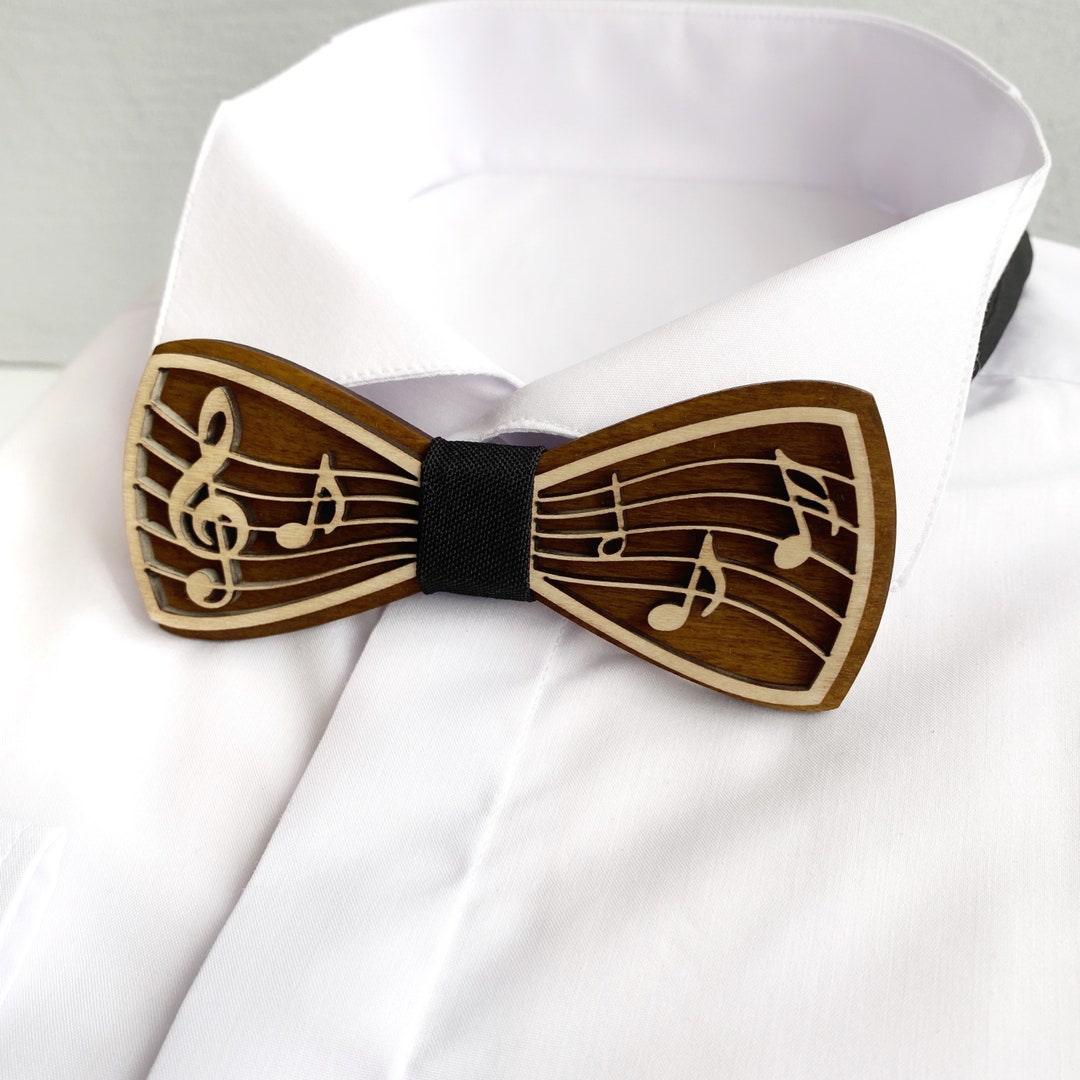 Wood Bow Tie Music Gifts for Men Wooden Bow Tie Personalized - Etsy