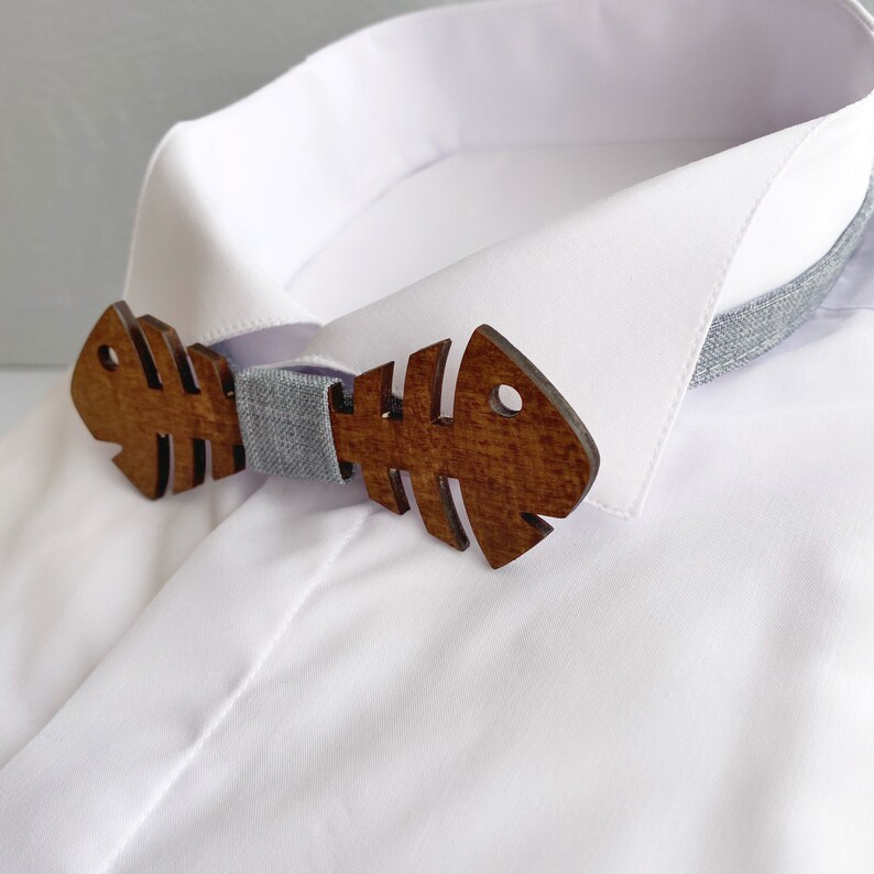 Fish Bow Tie Wood Fishing Gifts for Men Etsy
