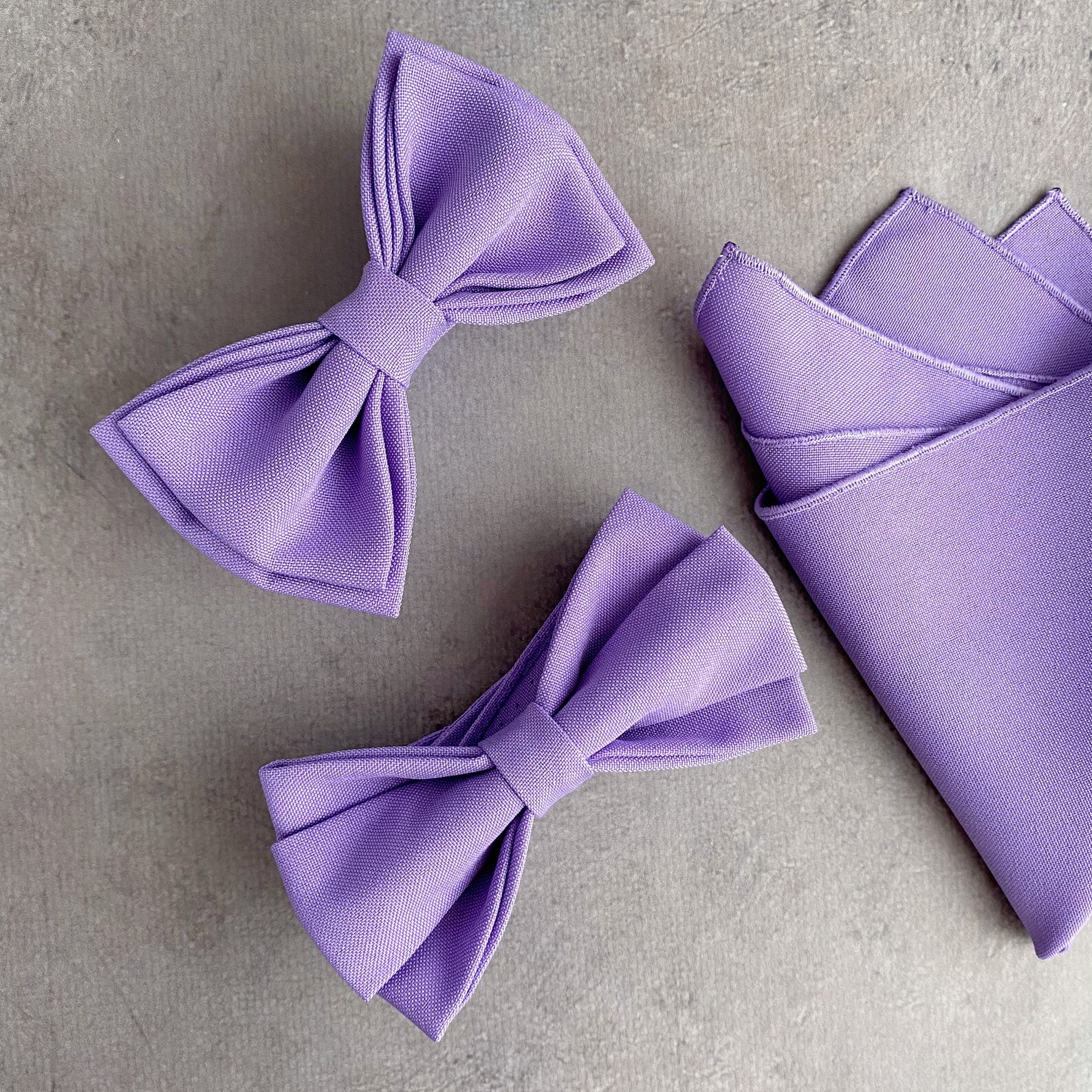 Lilac Bow Tie and Pocket Square Set Groomsmen Bow Tie Wedding Etsy