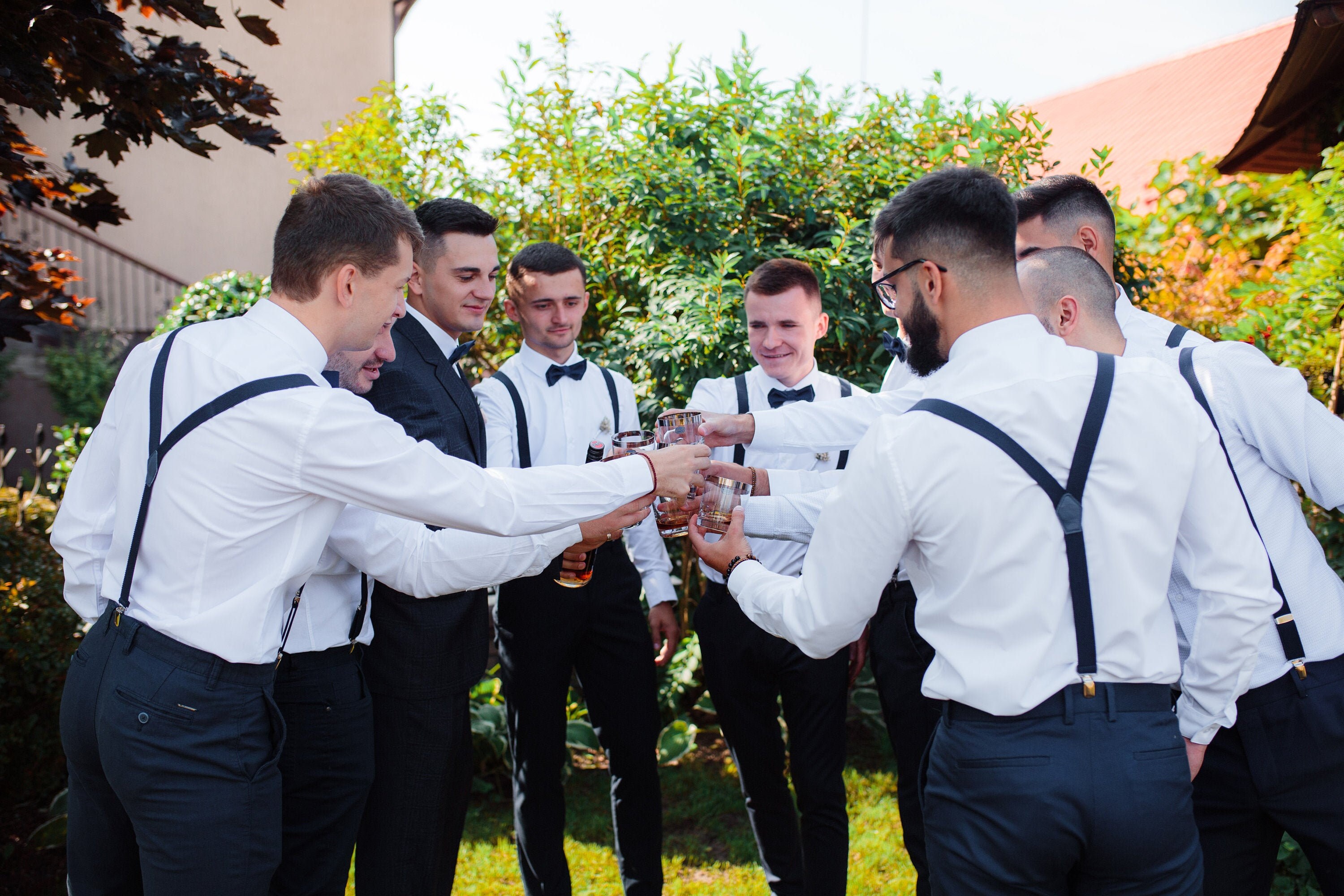 Navy Blue Suspenders for Men Groomsmen Suspenders and Bowtie Etsy