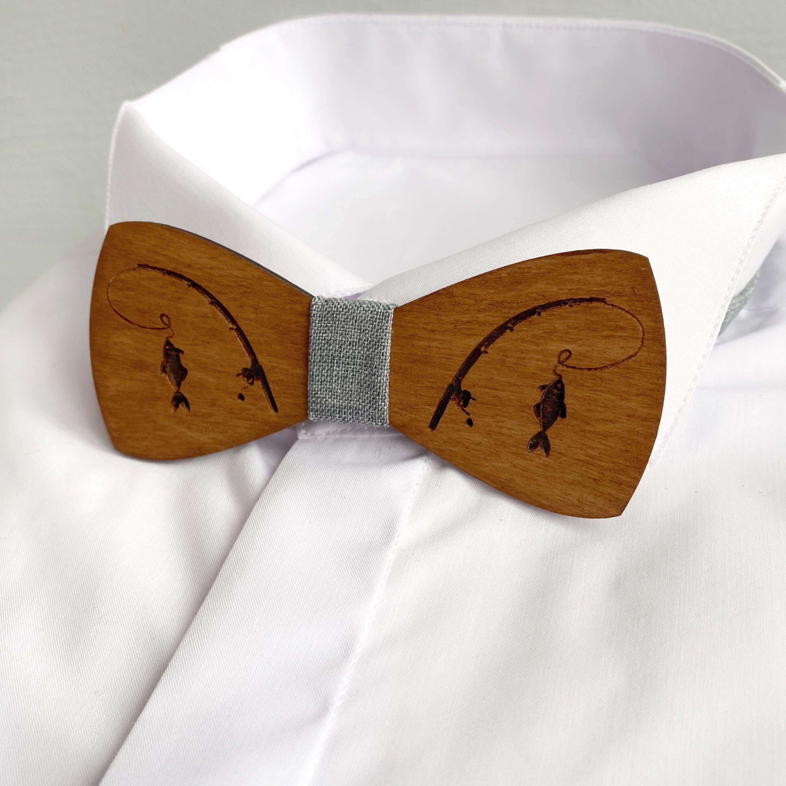 Fish Bow Tie Wood Baby Boy Bow Tie Fishing Gifts for Men Etsy