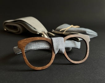 Wooden bow ties for men Glasses bow tie Handmade gift for men