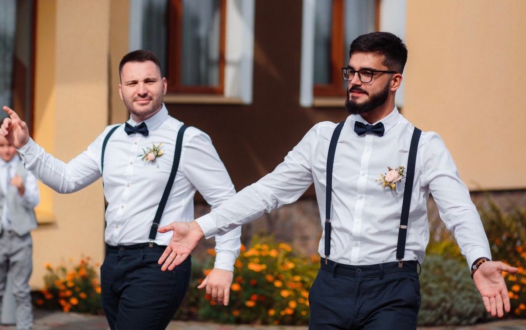 Groomsmen Suspenders and Bowtie Burgundy Suspenders Groomsmen Gift Set of 7 Etsy