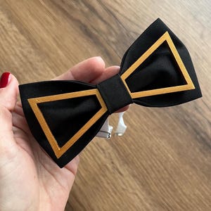 Black Gold Wooden Bowtie for Men: Classic Wedding, Groomsmen Proposal, Handmade Gifts for Boyfriend