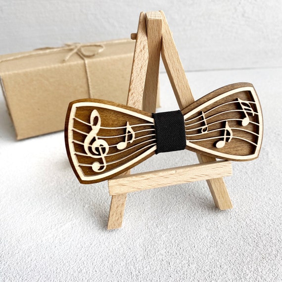 Wood Bow Tie Music Gifts for Men Wooden Bow Tie Personalized