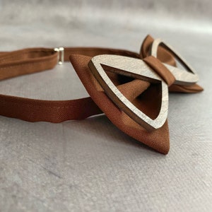 Copper bow tie and suspenders Rust groomsmen gift set image 4