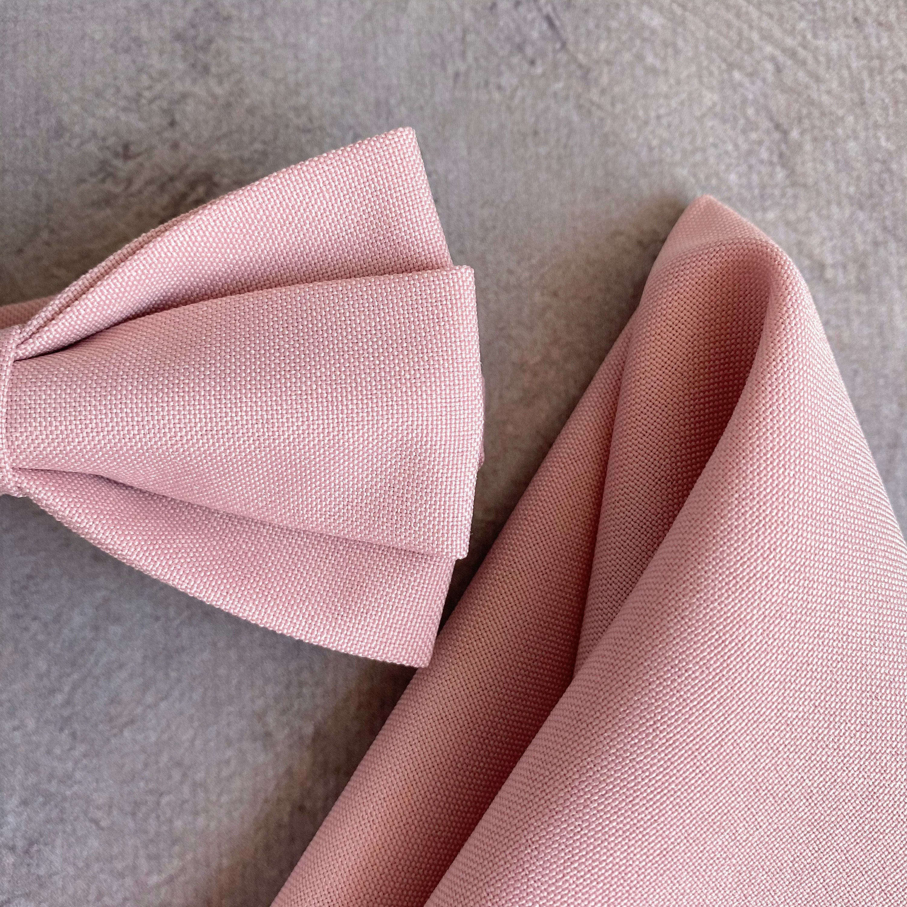 Blush Pink Bow Tie Groomsmen Bow Tie and Pocket Square Set Etsy Ireland