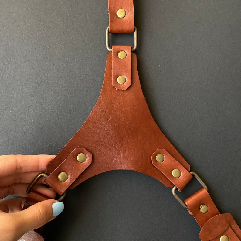 Mens Leather Suspenders With Hooks Groom Suspenders Handmade Etsy