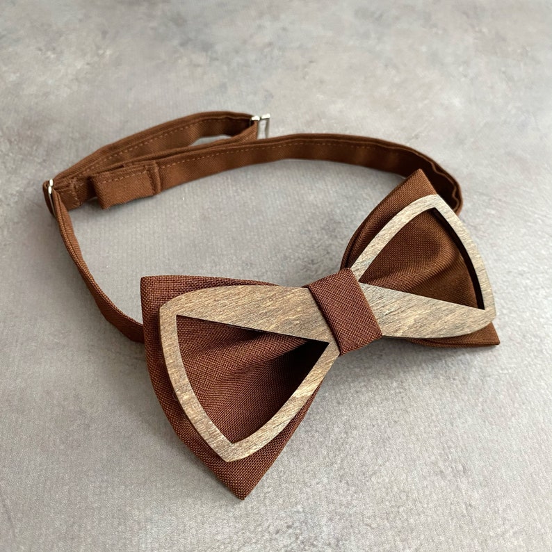 Copper bow tie and suspenders Rust groomsmen gift set image 6