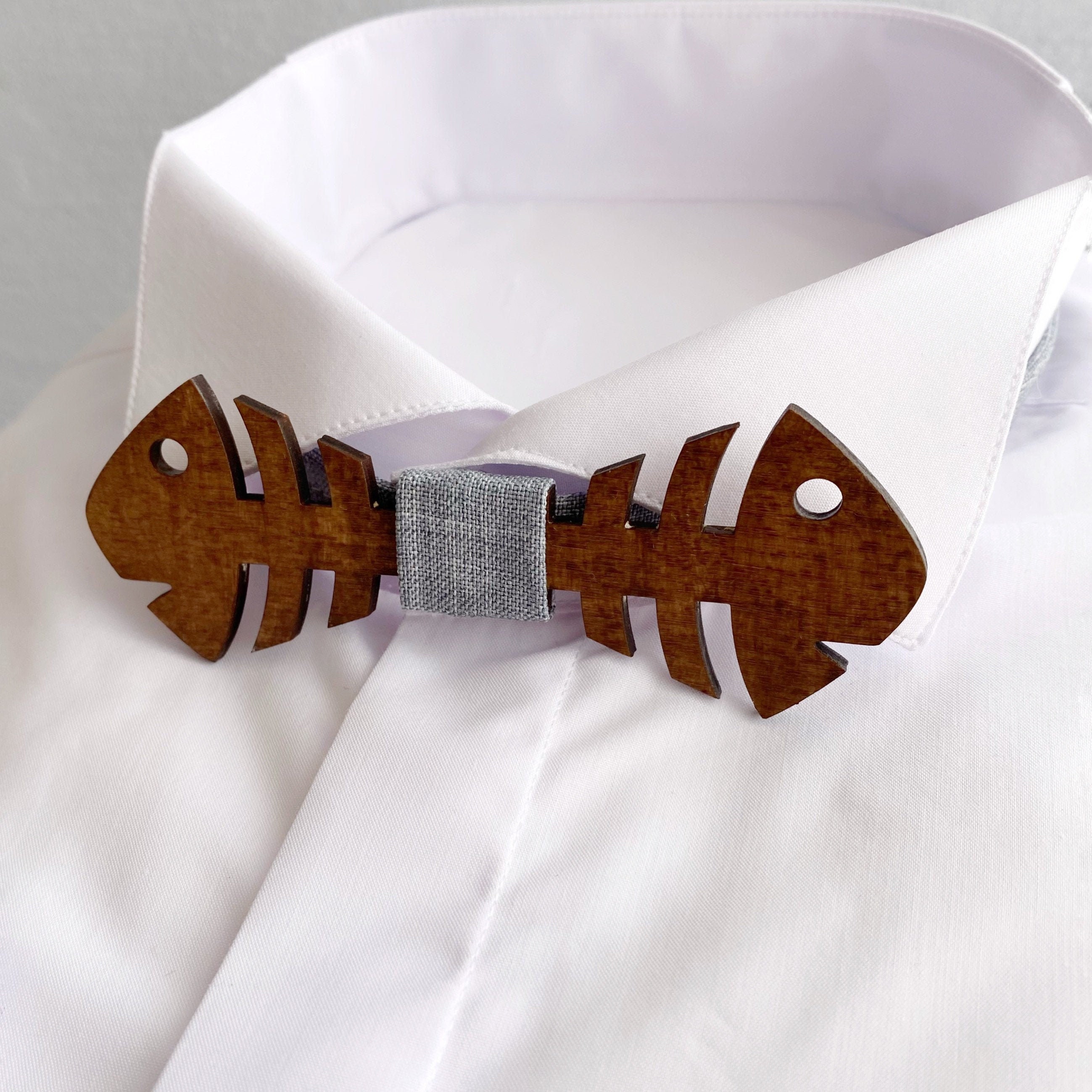 Fish Bow Tie Wood Fishing Gifts for Men Etsy