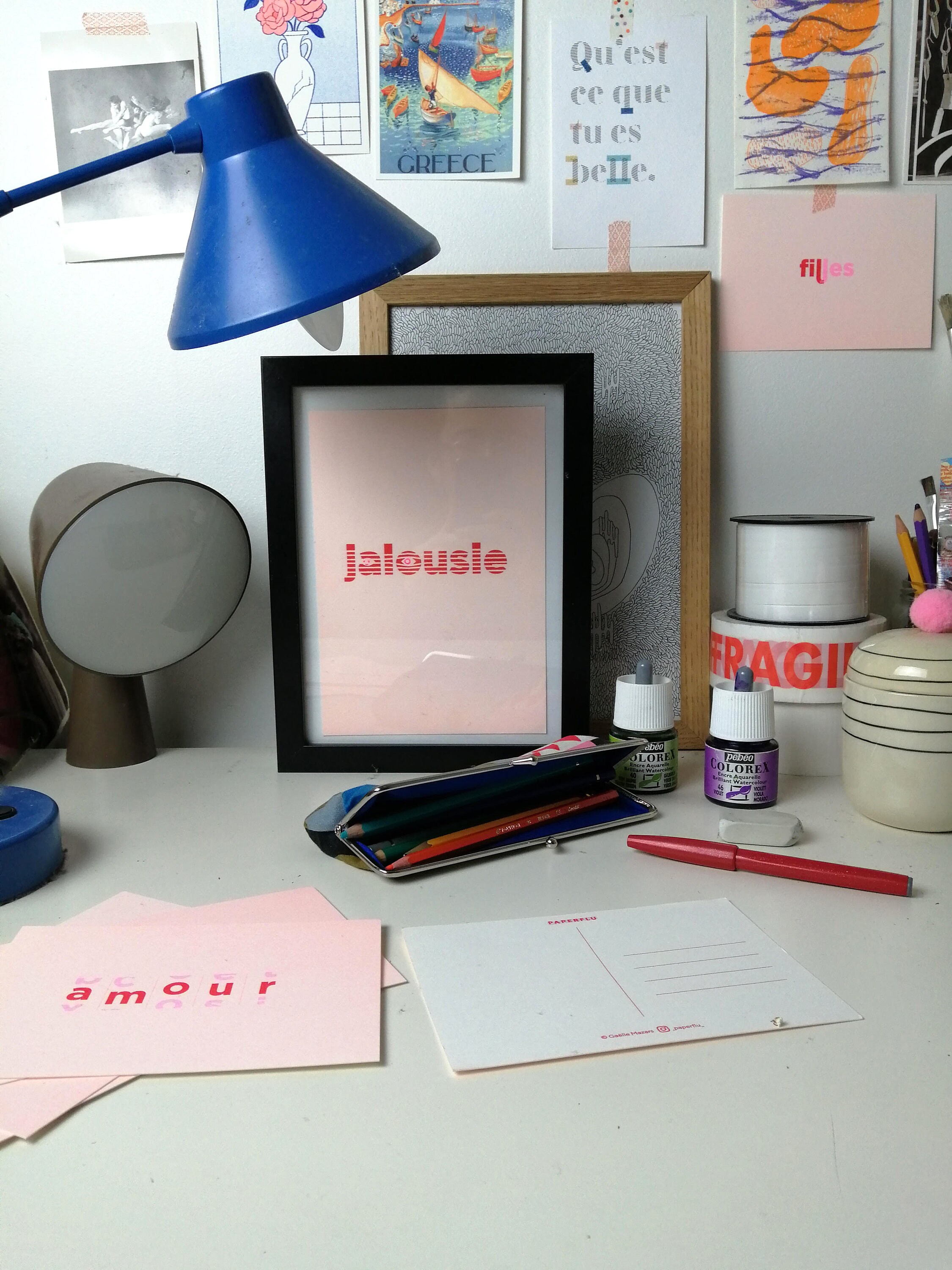 Affiche Décorative A5 Risographie Jalousie