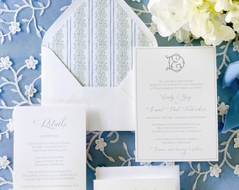 Beale Classic and Romantic Monogrammed Wedding Invitation Set