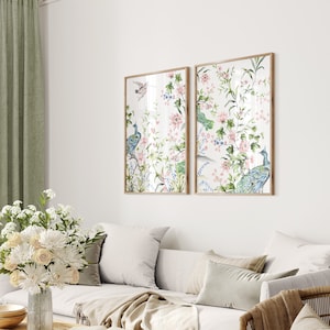 Witte wanddecoratie chinoiserie | 24 x 36 inch | Set van 2 stuks