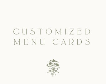 Wedding Menu Cards, Custom