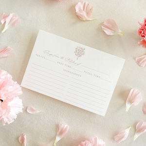 Evelyn Gemma roze bloemenwaterverfreceptkaarten voor een vrouwelijke bruidsdouche