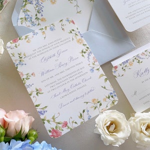 Mayfair Elegant Watercolor Wildflower Wedding Invitation Suite Semi-Custom image 2