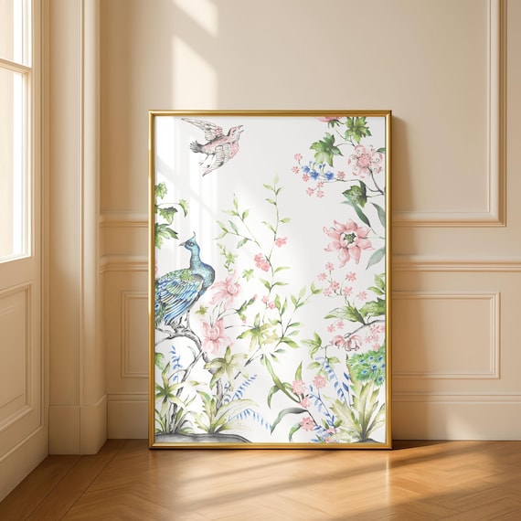 Classic Chinoiserie Printable Art Prints | Multiple Sizes| Grandmillenial Decor | Instant Digital Download