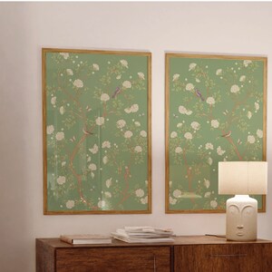 Green Chinoiserie Printable Wall Decor | Set of 2 | Instant Digital ...