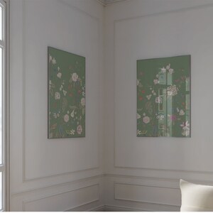 Green Grandmillenial Chinoiserie Wall Decor | Set of 2 | Instant ...