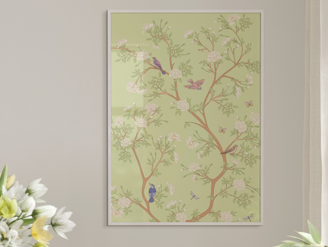 Pale Green Chinoiserie Grandmillenial Wall Decor | Set of 2 | Instant ...
