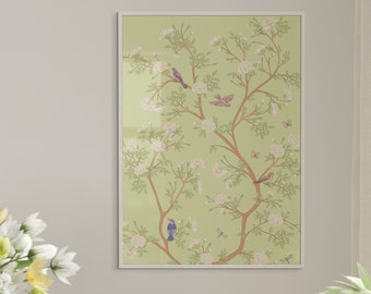 Pale Green Chinoiserie Grandmillenial Wall Decor | Set of 2 | Instant Digital Download