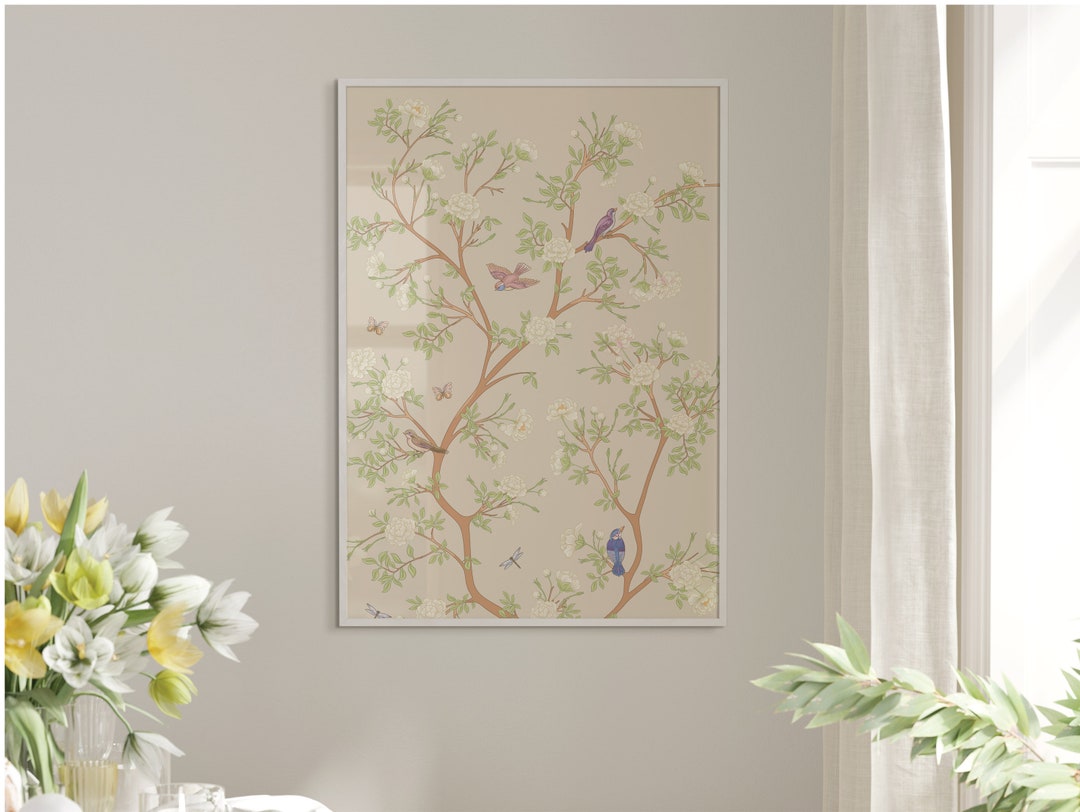 Cream Chinoiserie Grandmillenial Wall Decor | Set of 2 | Instant ...