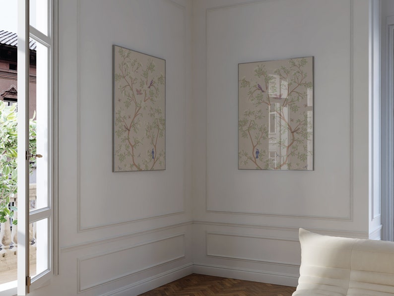 Cream Chinoiserie Grandmillenial Wall Decor | Set of 2 | Instant ...