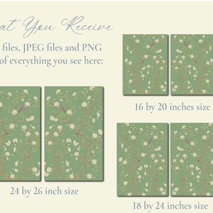 Green Chinoiserie Printable Wall Decor | Set of 2 | Instant Digital ...