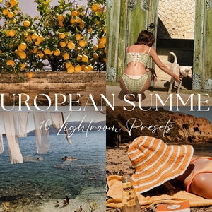 10 European Summer Lightroom Presets, Summer Vacation Presets,Influencer Presets,Instagram Blogger Filter,Beach Travel Presets,Italian Style