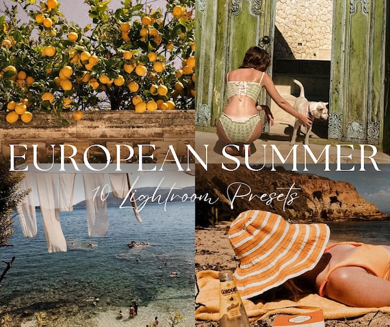 10 European Summer Lightroom Presets, Summer Vacation Presets,Influencer Presets,Instagram Blogger Filter,Beach Travel Presets,Italian Style