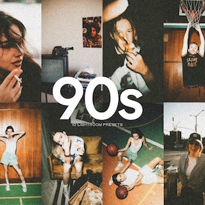 10 90s Retro Mobile & Desktop Lightroom Presets, Vintage Film Look Presets, Disposable Camera Preset, Polaroid Presets, 35mm Grainy Presets