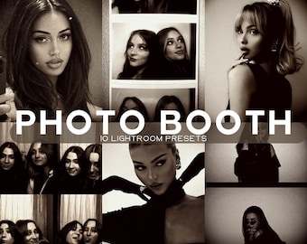 10 Photo Booth Lightroom Presets Film, Retro Portrait Presets Lightroom, Mobile & Desktop Presets, Vintage Analog Presets, Disposable Camera