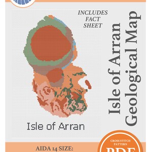 Kreuzstichvorlage Geologische Karte der Isle of Arran
