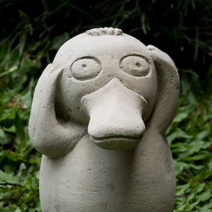 Psy Ente Poke mon Steinschnitzerei 20 cm, Psy Entenstatue Raumdekor, Geburtstagsgeschenk, Hochzeitsgeschenk, Gartendeko, Geschenk für Sie