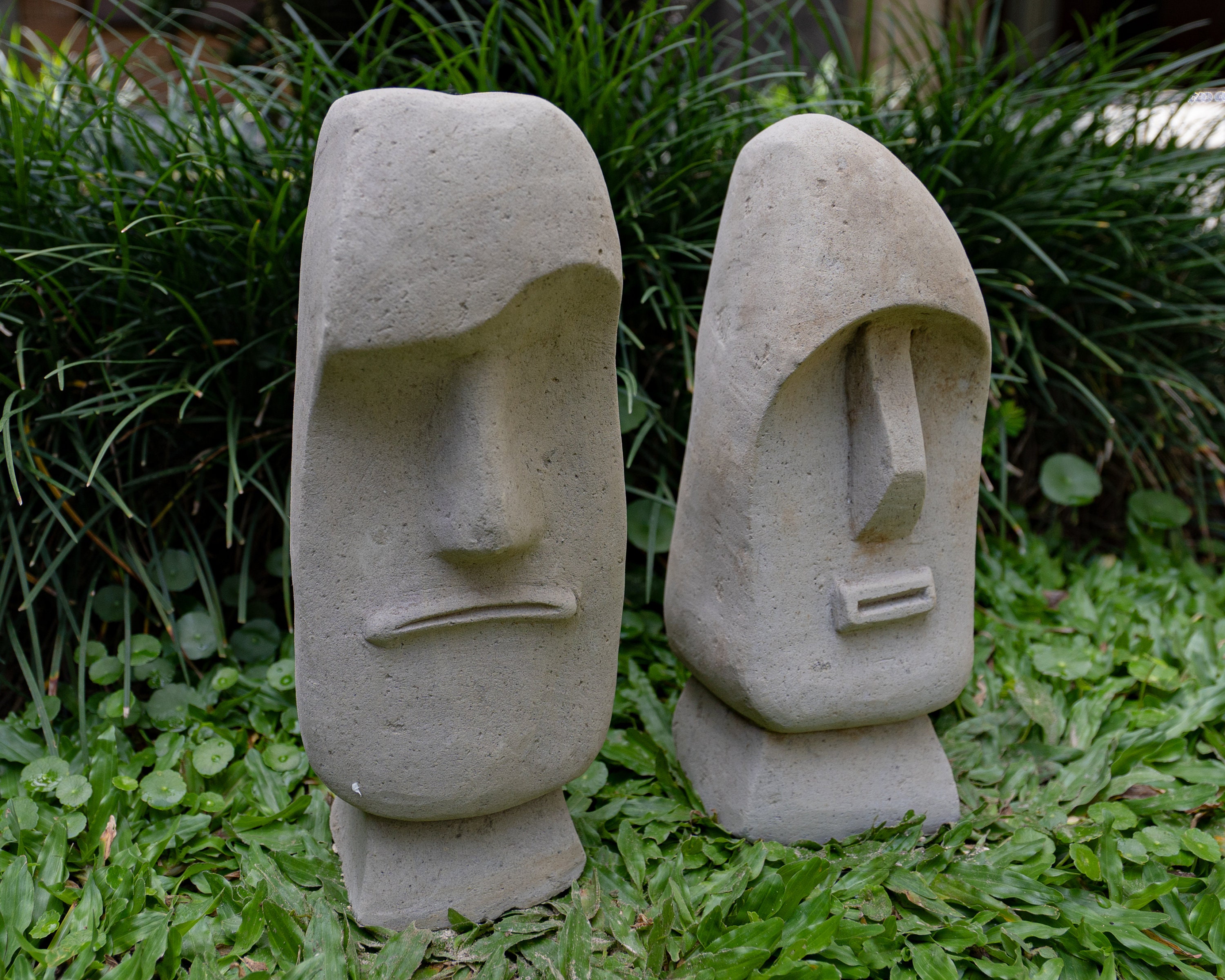 Tiki Statue Moai Easter Island Tiki Totem Face Pole Stone | Etsy