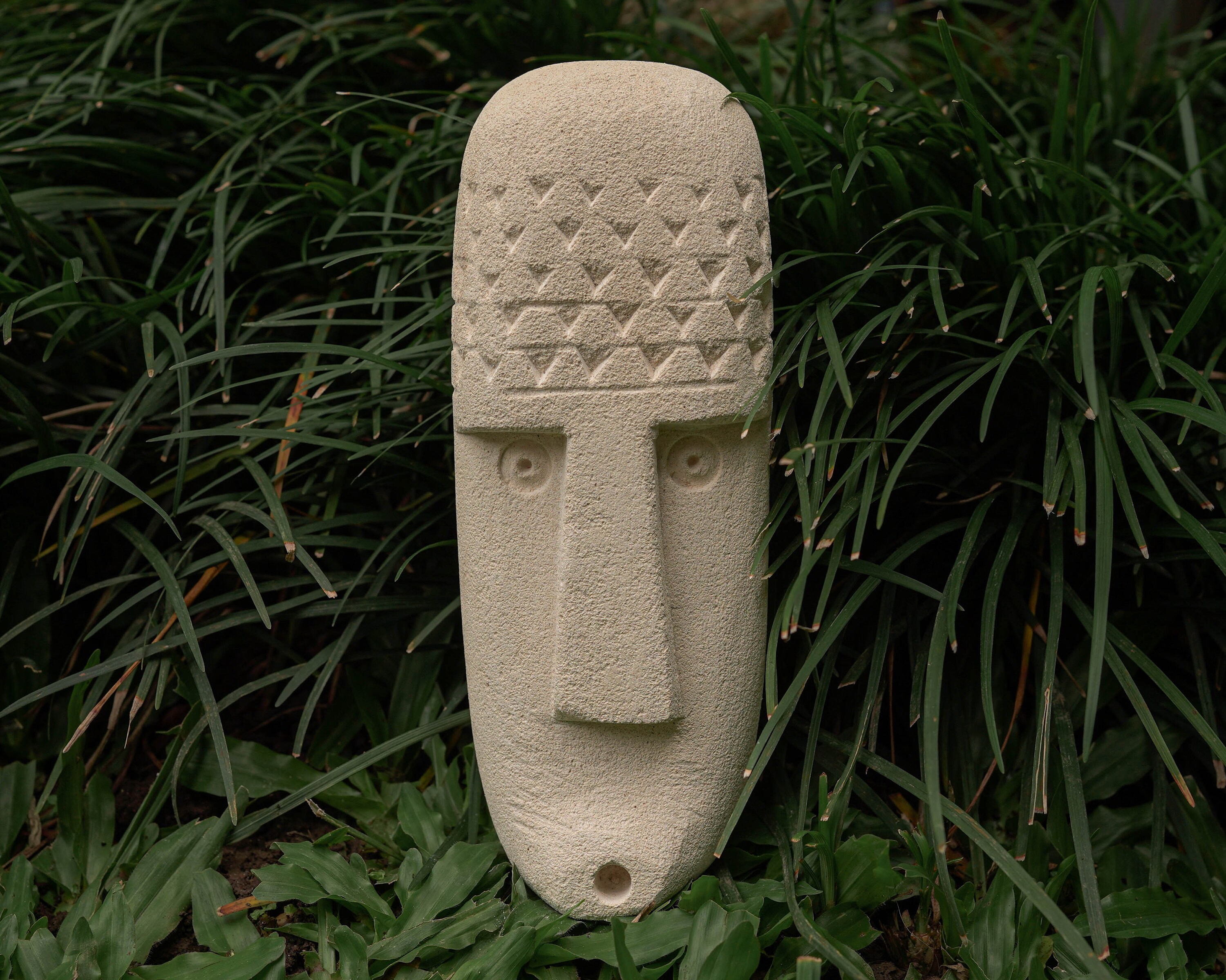 Primitive Stone Sculpture 7.5 Inch / 19 Cm, Totem Stone, Handmade