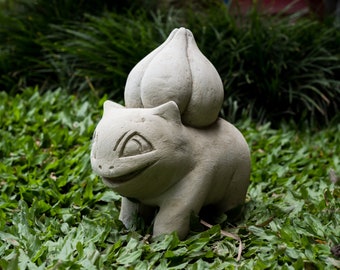 Bulba saur Poke mon 8 Inch / 20 cm, Stone Carving, Poke mon Figurine, Garden Decor, Housewarming, New Home Gift, Gift Idea, New Home Decor