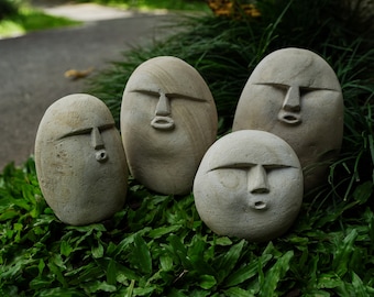 Funny Stone , Stone Face Figurine, Meme funny stone, Stone Carving Face, Funny Face, Stone Carving, Garden Decor, Home Decor, Birthday Gift