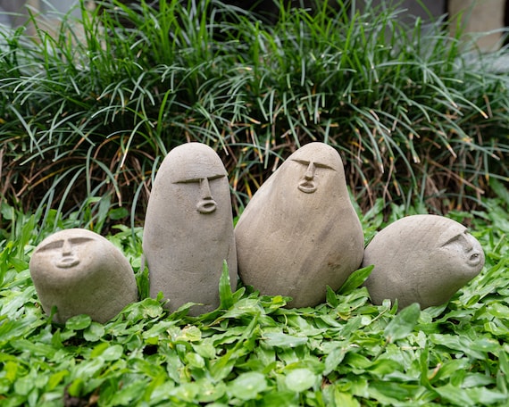 天然石　人面石　アート　ストーン 天然石人面石アートストーン